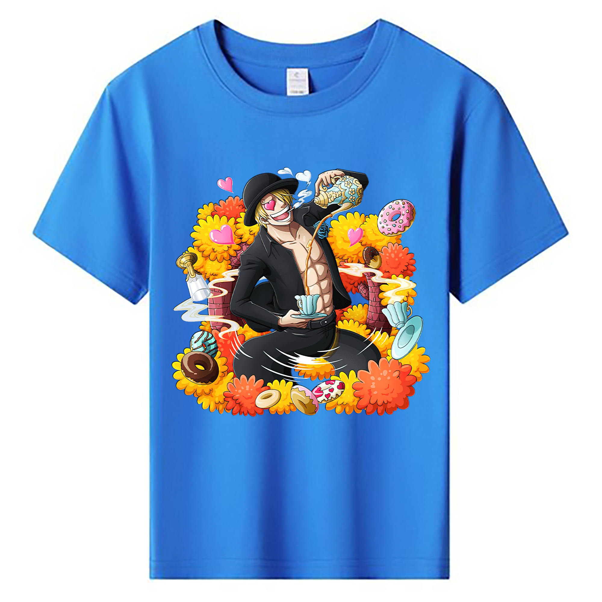 （画像用） ワンピース サンジ ONE PIECE Sanji 綿100％キッズTシャツ（フロントプリント）
